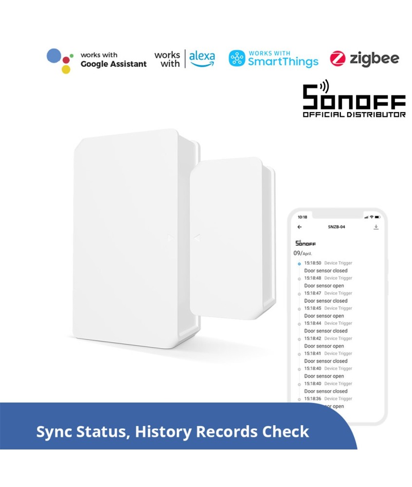 GloboStar® 80050 SONOFF SNZB-04-R3 – Zigbee Wireless Door-Window Security Sensor